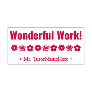 "Wonderful Work!" + Custom Instructor Name Self-inking Stamp