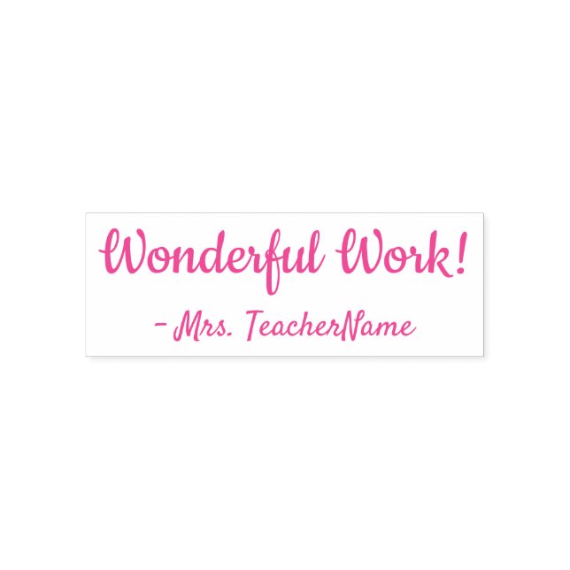 "Wonderful Work!" Marking Rubber Stamp (Design)