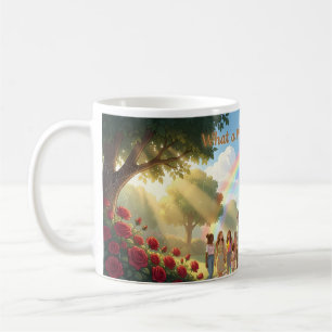 Wonderful World Rainbow Garden Scene Mug