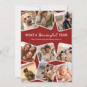 Wonderful Year Photo Collage Christmas Holiday Card