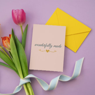 Wonderfully Made Christian Valentine Card – Pink