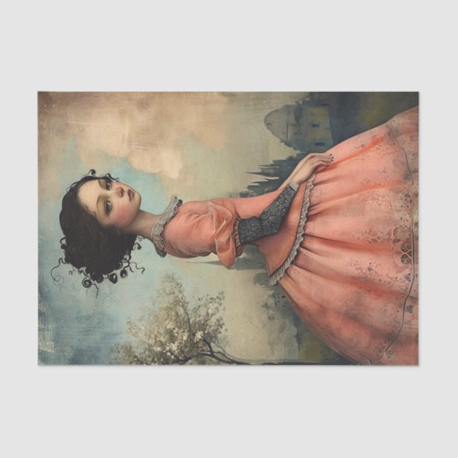 Wonderfully Weird Vintage Girl Tissue Paper (Front)