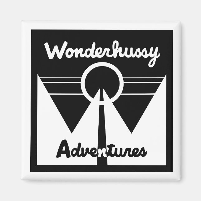Wonderhussy Adventures Black & White Spotlight Magnet (Front)