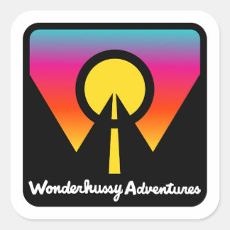 Wonderhussy Adventures Sunset Horizon Logo Square Sticker