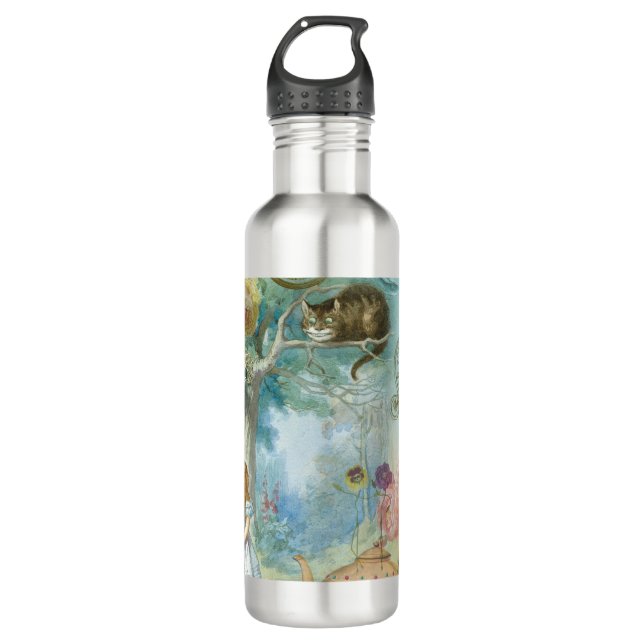 Wonderland - Alice In Wonderland Collage 710 Ml Water Bottle (Front)
