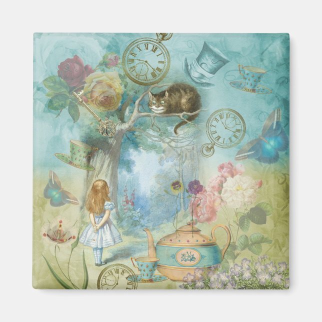 Wonderland - Alice In Wonderland Collage Magnet (Front)