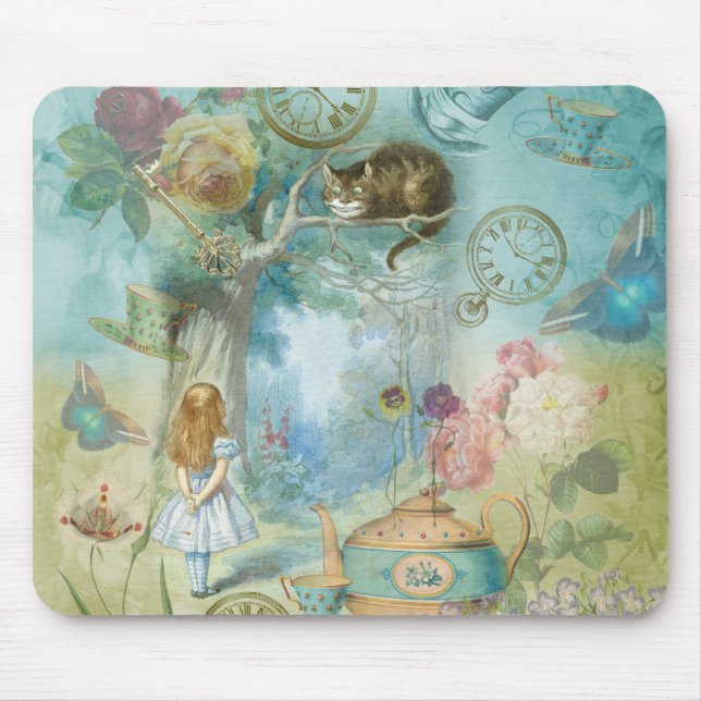 Wonderland - Alice In Wonderland Collage Mouse Pad (Front)