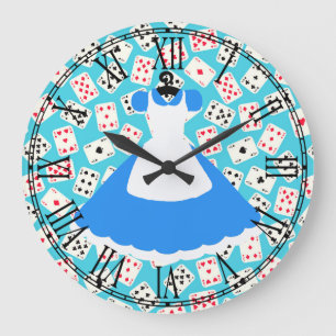 Wonderland Alice Pattern Large Clock