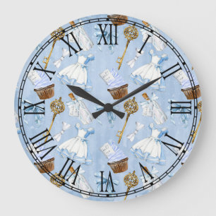 Wonderland Alice Pattern Large Clock