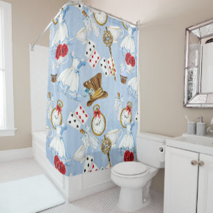 Wonderland Alice Pattern Shower Curtain