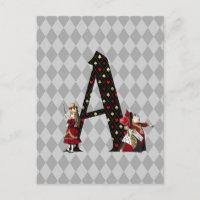 Wonderland Alice & Queen of Hearts Letter A