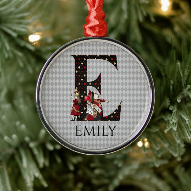 Wonderland Alice & Queen of Hearts Letter E   Metal Tree Decoration (Tree)