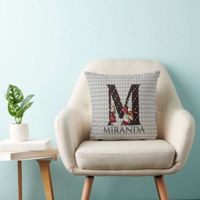 Wonderland Alice & Queen of Hearts Letter M Cushion (Chair)