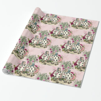Wonderland Alice White Rabbit Blush Vintage Wrapping Paper