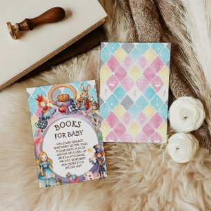 Wonderland Baby Shower Book Request Enclosure Card