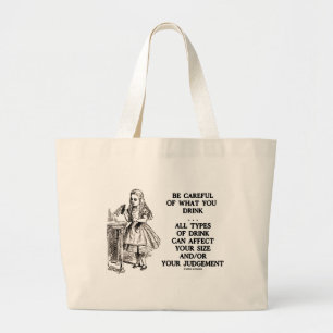 Wonderland Be Careful What You Drink (Alice) Large Tote Bag