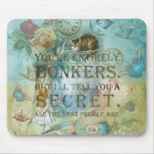 Wonderland - bonkers Quote - Alice In Wonderland Mouse Pad