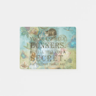 Wonderland - bonkers Quote -  Alice In Wonderland Post-it Notes
