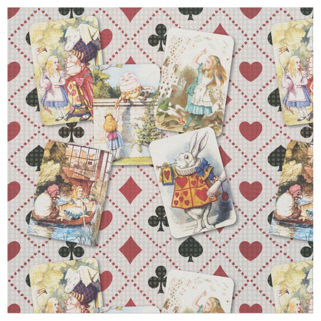 Wonderland Cards with Alice and her magical friend Fabric (Close Up)
