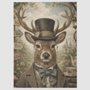 Wonderland Deer Steampunk Tissue Paper