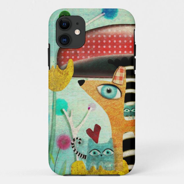 Wonderland Dog Cat Mushroom Case (Back)