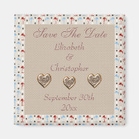 Wonderland Flamingos Save The Date Wedding Magnet