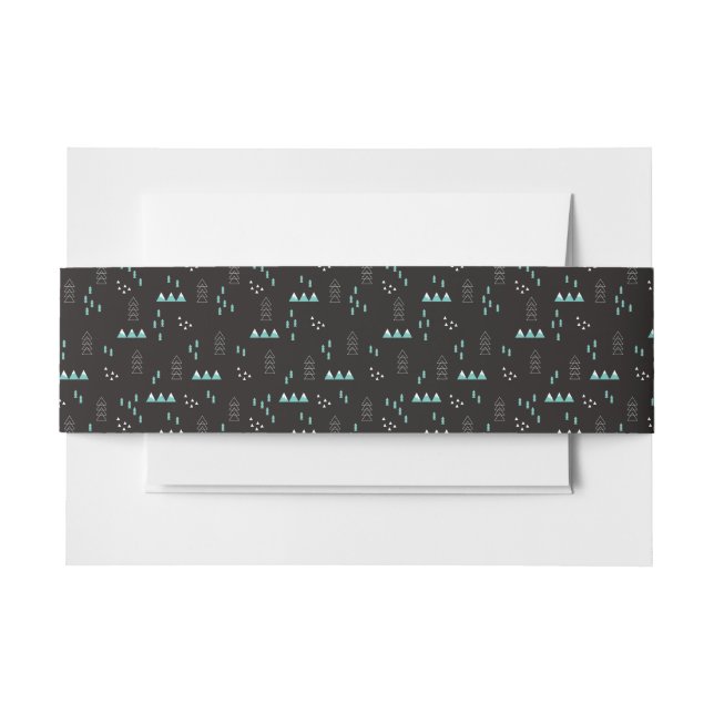 Wonderland Geometric Night Pattern Invitation Belly Band (Front Example)