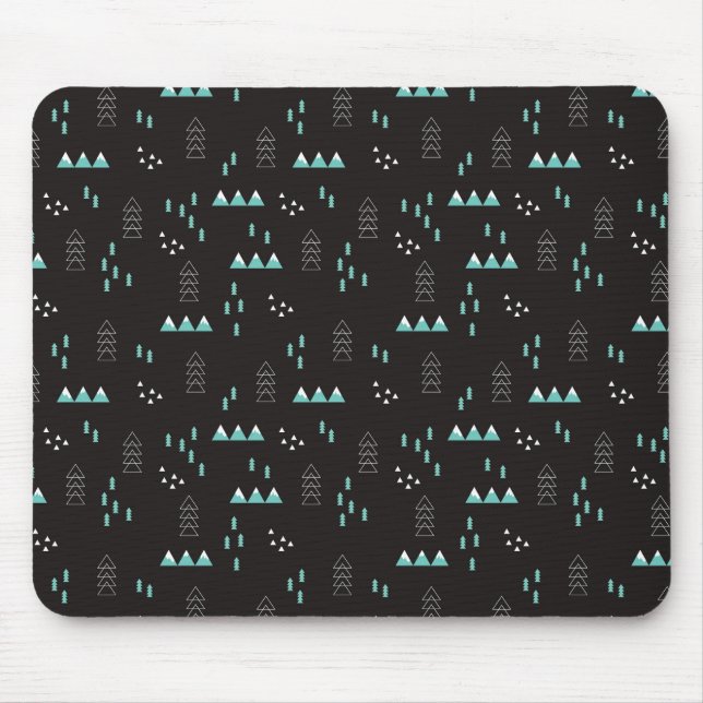 Wonderland Geometric Night Pattern Mouse Pad (Front)