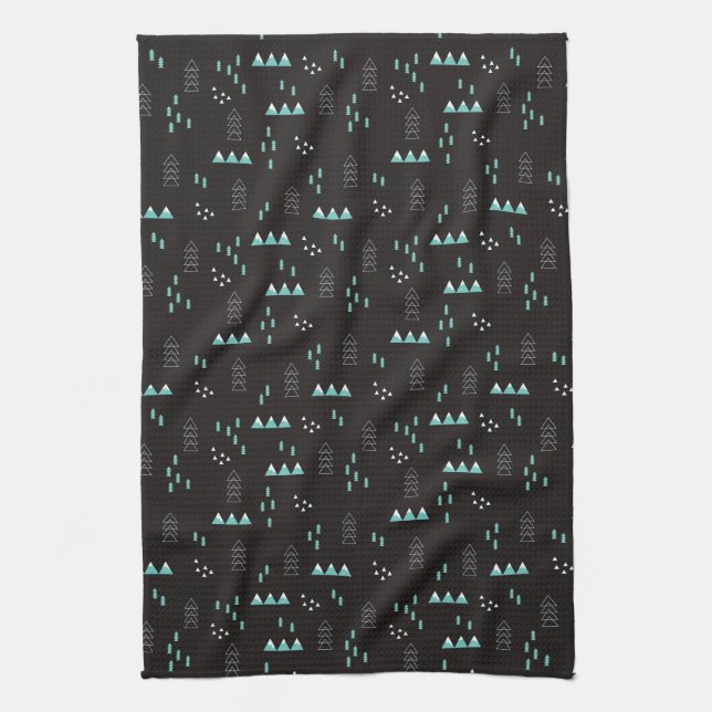 Wonderland Geometric Night Pattern Tea Towel (Vertical)