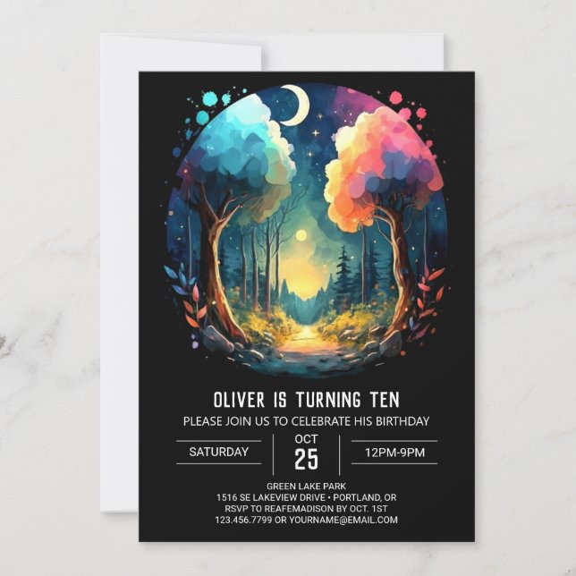 Wonderland Grove Whimsical Birthday Invitation (Front)