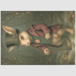 Wonderland-Inspired Victorian Rabbit Decoupage Tissue Paper