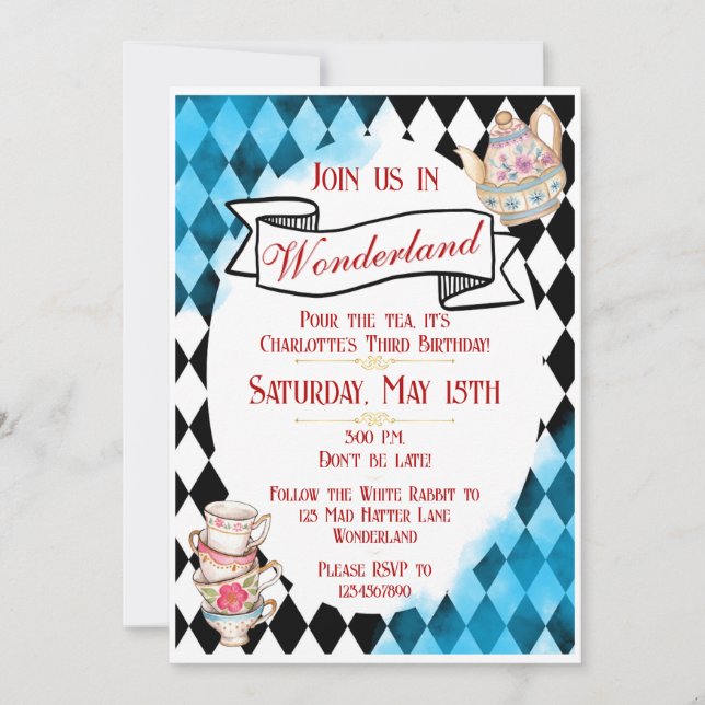 Wonderland Invitation (Front)