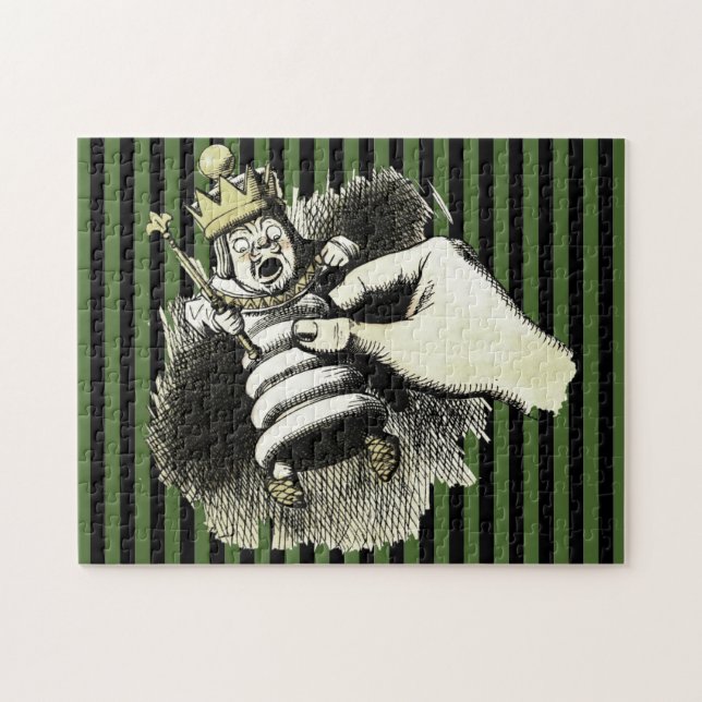 Wonderland King of Hearts on Stripes Jigsaw Puzzle (Horizontal)