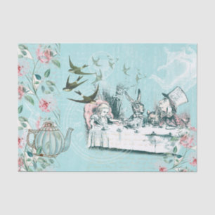 Wonderland Mad Tea Party Aqua Pink Tissue Paper