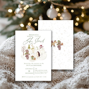 Wonderland Merry Little Christmas Baby Shower Invitation