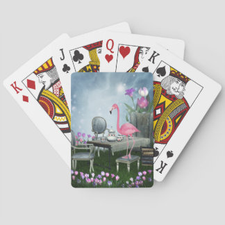Wonderland Pink Flamingo Tea Party Playing Cards