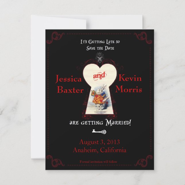 Wonderland Save the Date Invitation (Front)