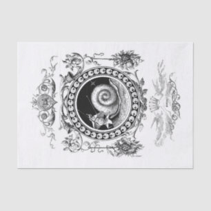 Wonderland snail art decoupage tissue paper