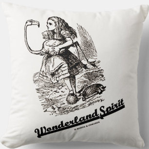 Wonderland Spirit Alice And Her Flamingo Humour Cushion