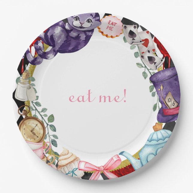 Wonderland Tea Party Fairytale Child's Birthday  Paper Plate (Front)