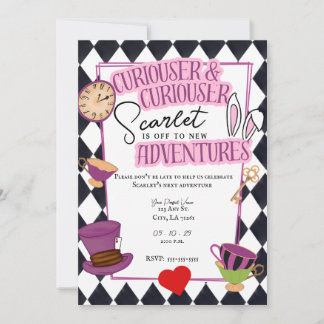 Wonderland Tea Party for Graduation Invitation