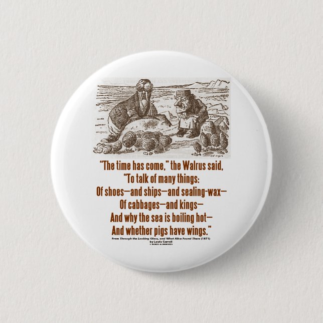 Wonderland Time Has Come Through Looking Glass 6 Cm Round Badge (Front)