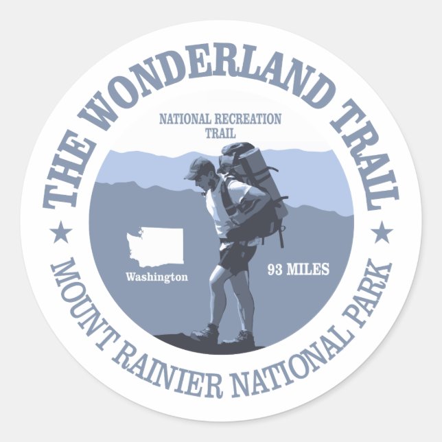 Wonderland Trail (rd) Classic Round Sticker (Front)