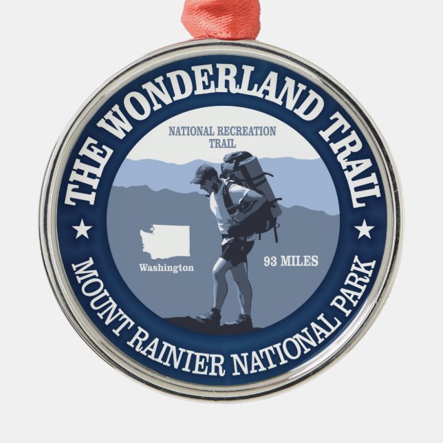 Wonderland Trail (rd) Metal Tree Decoration (Front)