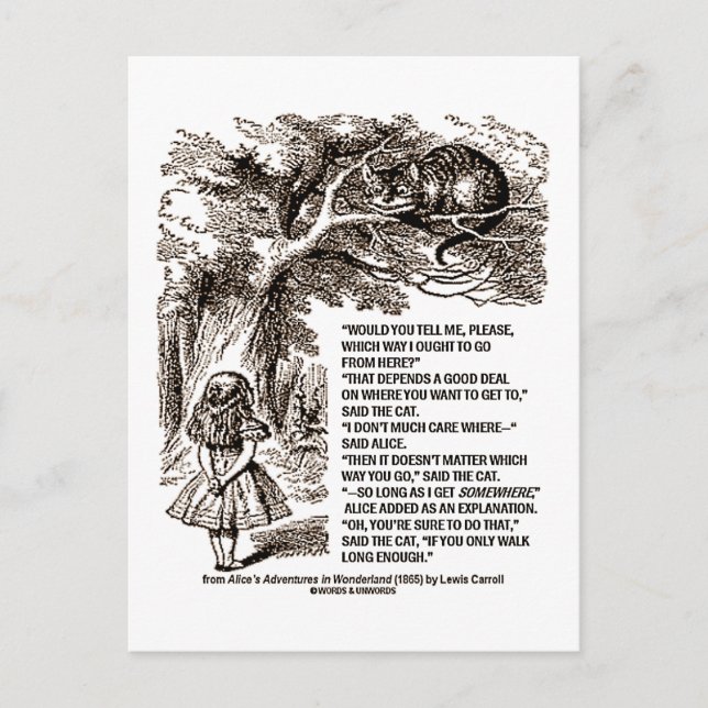 Wonderland Which Way I Ought To Go Quote Postcard (Front)
