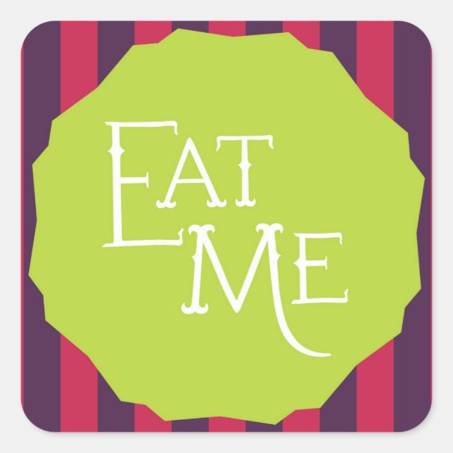 Wonderland Whimsical Mad Tea Party EAT ME Sticker (Front)