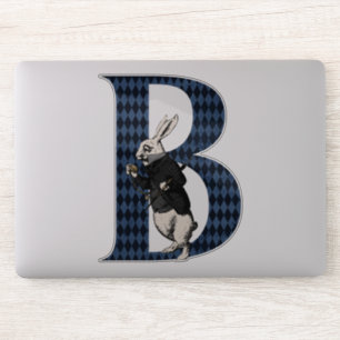 Wonderland White Rabbit Letter B  Sticker