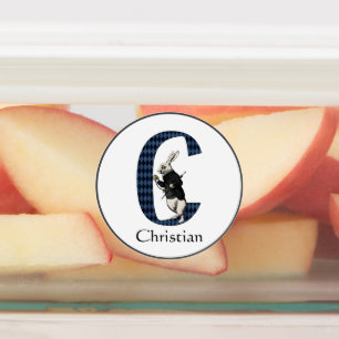 Wonderland White Rabbit Letter C Labels