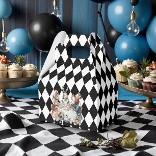 Wonderland with Black White Diamonds Birthday Favour Box