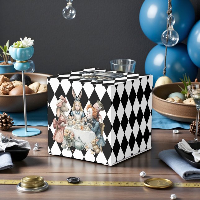 Wonderland with Black White Diamonds Birthday Favour Box (Creator Uploaded)